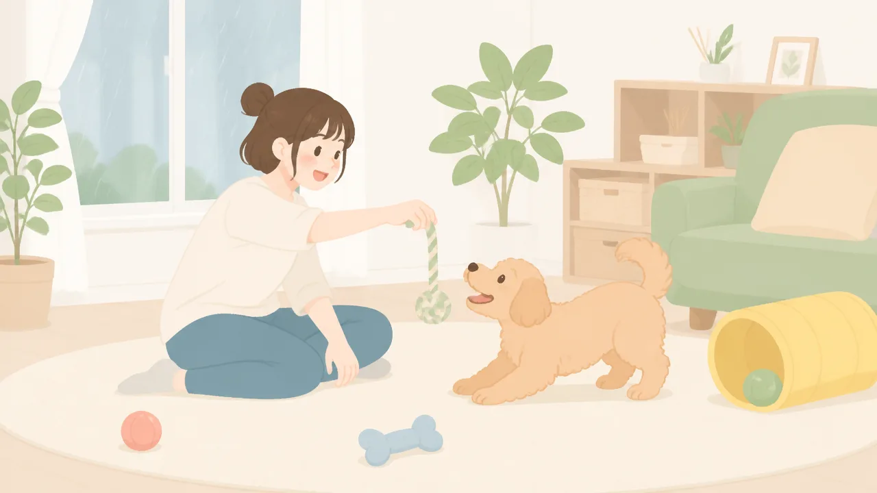 長雨で犬の散歩に行けないときは？室内でできる運動と過ごし方