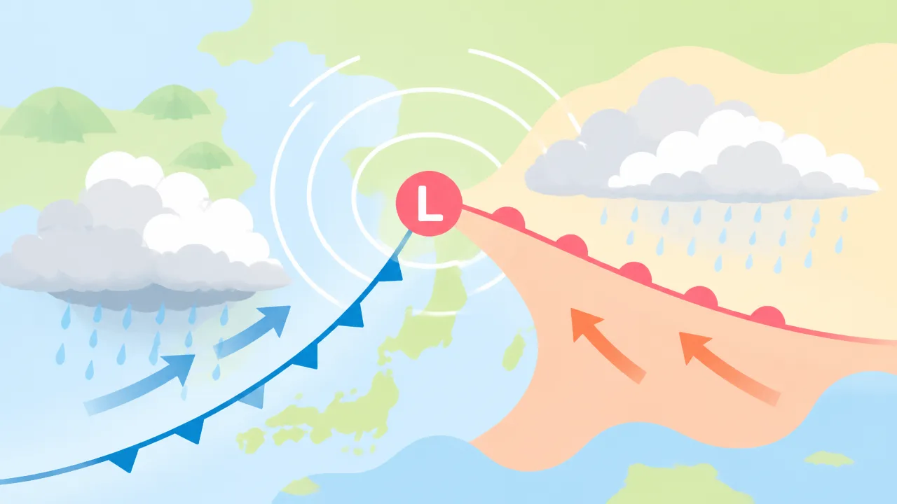 低気圧の東側と西側で天気はどう違う？風や雨の特徴をわかりやすく解説