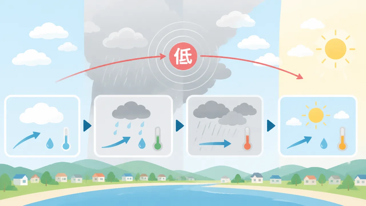 低気圧の東側と西側で天気はどう違う？風や雨の特徴をわかりやすく解説