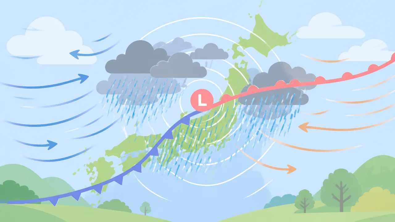低気圧の東側と西側で天気はどう違う？風や雨の特徴をわかりやすく解説
