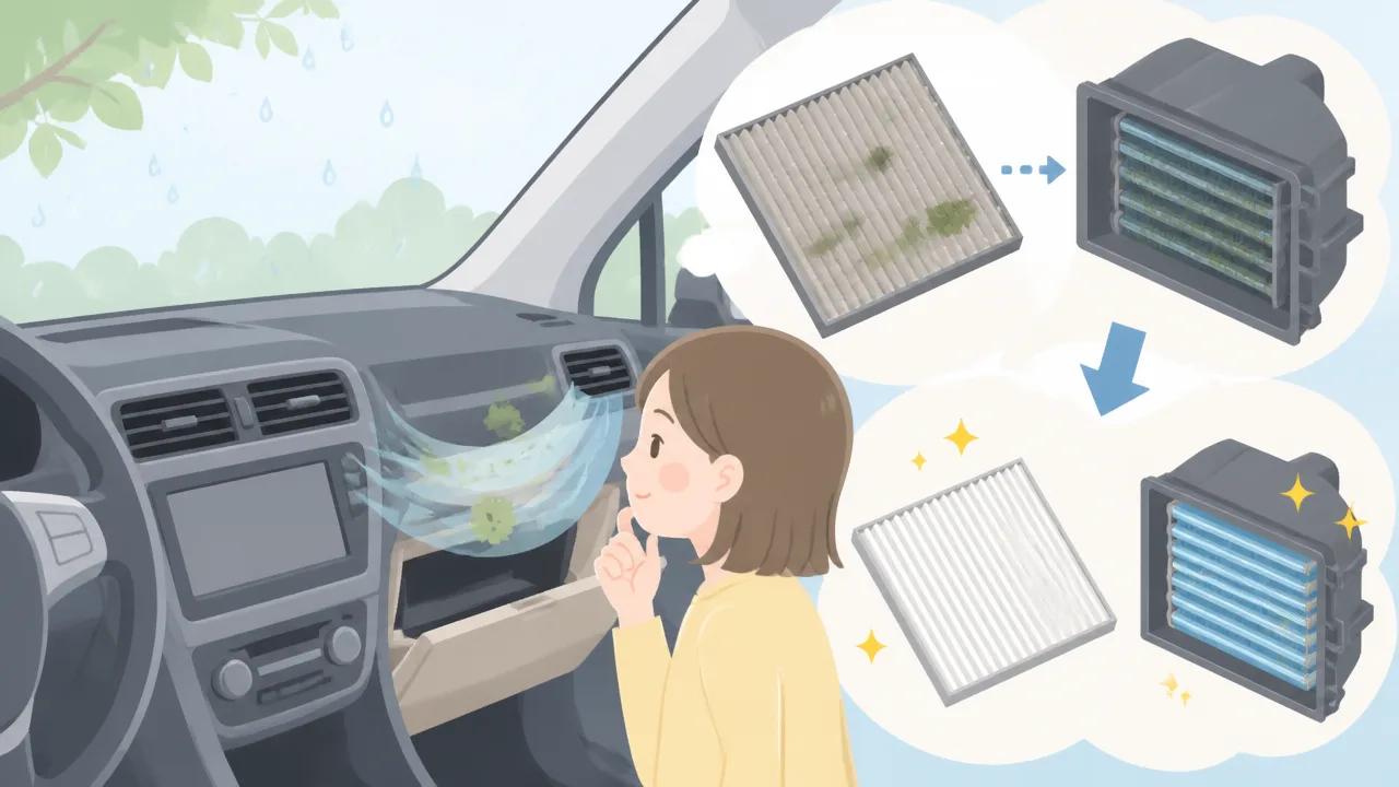 長雨で車内がカビ臭い原因は？今すぐできる対策と予防法