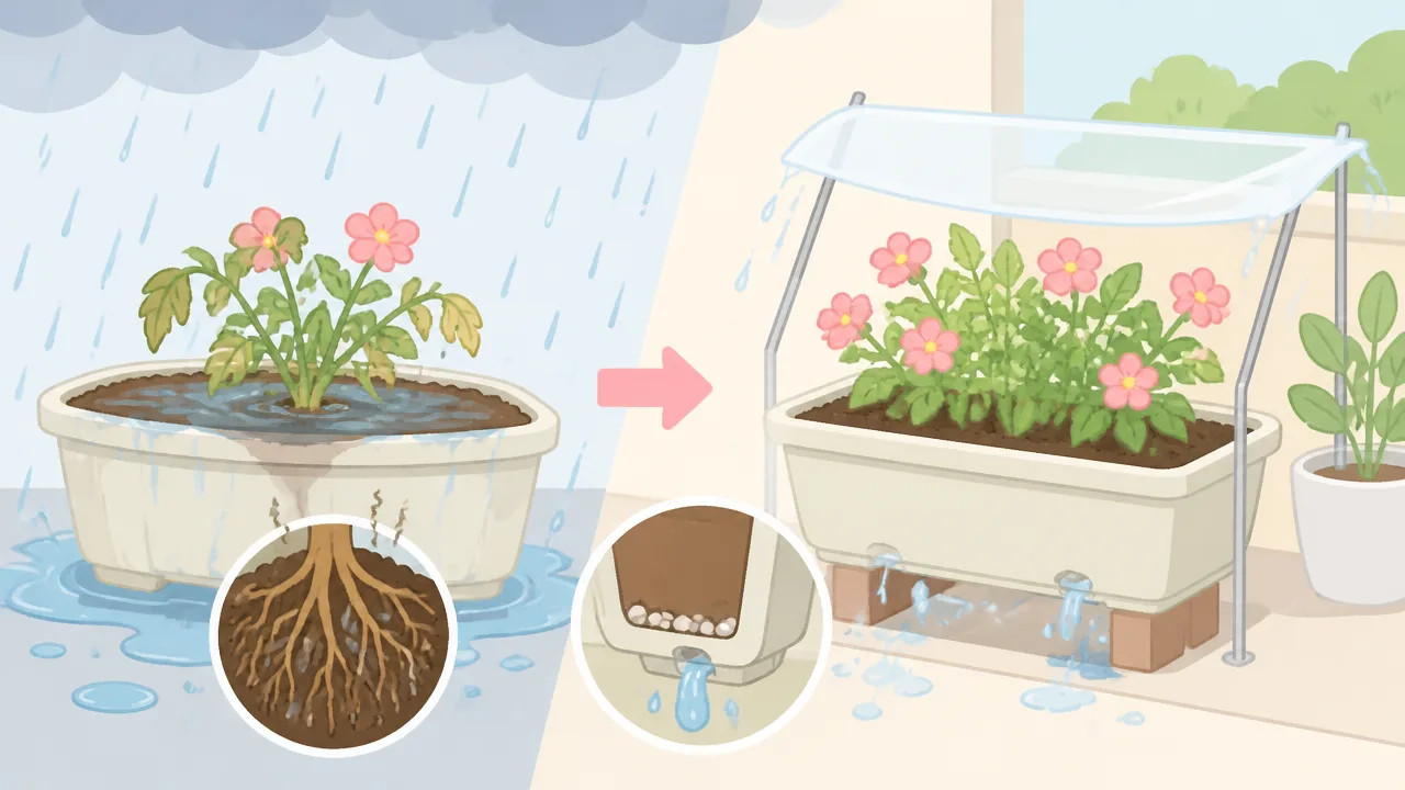 長雨でプランターが根腐れする原因と今すぐできる対策方法