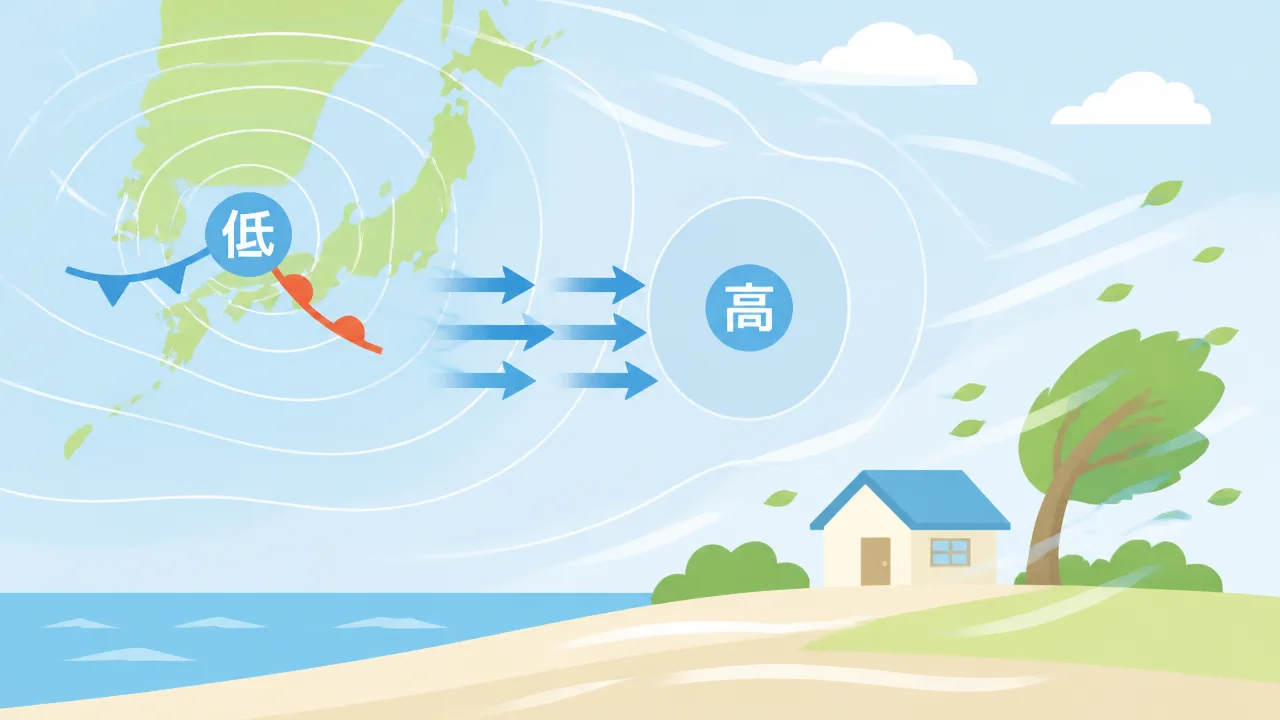 低気圧から離れているのに強風が吹くのはなぜ？原因をやさしく解説